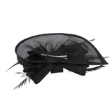 Womens Bridal Feather Fascinator Cocktail Party Hats Headpieces Headband Black