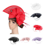 Womens Bridal Feather Fascinator Cocktail Party Hats Headpieces Headband Black