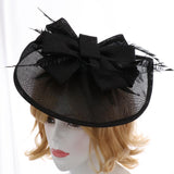 Womens Bridal Feather Fascinator Cocktail Party Hats Headpieces Headband Black