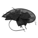 Womens Bridal Feather Fascinator Cocktail Party Hats Headpieces Headband Black