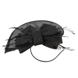 Womens Bridal Feather Fascinator Cocktail Party Hats Headpieces Headband Black