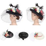 Maxbell Womens Wedding Bridal 1920s Veil Fascinator Hats Headpieces Hair Clip Black