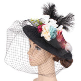 Maxbell Womens Wedding Bridal 1920s Veil Fascinator Hats Headpieces Hair Clip Black