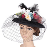Maxbell Womens Wedding Bridal 1920s Veil Fascinator Hats Headpieces Hair Clip Black