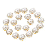 Maxbell 40 Pieces Faux Pearl Buttons Rhinestone Embellishments Flatback for DIY 12mm