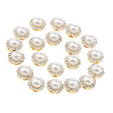 Maxbell 40 Pieces Faux Pearl Buttons Rhinestone Embellishments Flatback for DIY 12mm