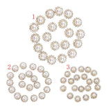 Maxbell 40 Pieces Faux Pearl Buttons Rhinestone Embellishments Flatback for DIY 12mm