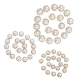 Maxbell 40 Pieces Faux Pearl Buttons Rhinestone Embellishments Flatback for DIY 12mm