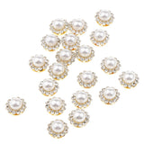 Maxbell 40 Pieces Faux Pearl Buttons Rhinestone Embellishments Flatback for DIY 12mm