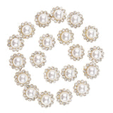 Maxbell 40 Pieces Faux Pearl Buttons Rhinestone Embellishments Flatback for DIY 12mm