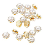 Maxbell 40 Pieces Faux Pearl Buttons Rhinestone Embellishments Flatback for DIY 12mm
