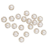 Maxbell 40 Pieces Faux Pearl Buttons Rhinestone Embellishments Flatback for DIY 12mm