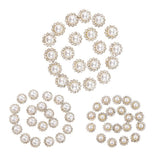 Maxbell 40 Pieces Faux Pearl Buttons Rhinestone Embellishments Flatback for DIY 12mm