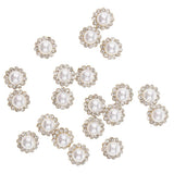 Maxbell 40x Faux Pearl Buttons Rhinestone Embellishments Flatback for DIY 10mm+8mm