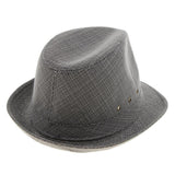 Maxbell Men Women Vintage Summer Gangster Trilby Linen Fedora Hat 58cm Gray