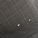 Maxbell Men Women Vintage Summer Gangster Trilby Linen Fedora Hat 58cm Gray