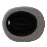 Maxbell Men Women Vintage Summer Gangster Trilby Linen Fedora Hat 58cm Gray