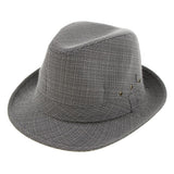 Maxbell Men Women Vintage Summer Gangster Trilby Linen Fedora Hat 58cm Gray