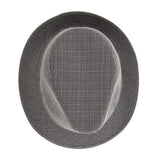 Maxbell Men Women Vintage Summer Gangster Trilby Linen Fedora Hat 58cm Gray