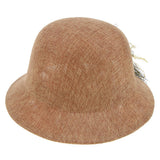 Maxbell Ladies Flax Fashion Straw Beach Fisherman Sunhat Flower Billycock Cap Khaki