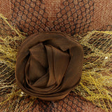 Maxbell Ladies Flax Fashion Straw Beach Fisherman Sunhat Flower Billycock Cap Khaki