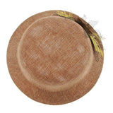 Maxbell Ladies Flax Fashion Straw Beach Fisherman Sunhat Flower Billycock Cap Khaki