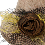 Maxbell Ladies Flax Fashion Straw Beach Fisherman Sunhat Outdoors Topee Khaki+Beige