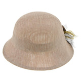Maxbell Ladies Flax Fashion Straw Beach Fisherman Sunhat Outdoors Topee Khaki+Beige