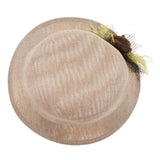 Maxbell Ladies Flax Fashion Straw Beach Fisherman Sunhat Outdoors Topee Khaki+Beige