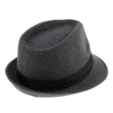 Men's Manhattan Structured Gangster Trilby Irish Wool Felt Fedora Hat  Gray