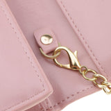 Women PU Leather Clutch Wallet Purse Evening Cross Body Handbag Pink