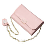 Women PU Leather Clutch Wallet Purse Evening Cross Body Handbag Pink