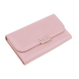 Women PU Leather Clutch Wallet Purse Evening Cross Body Handbag Pink