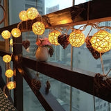 Maxbell Globe Rattan Ball String Lights 30 LED Fairy Light for Indoor Warm White - Aladdin Shoppers