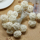 Maxbell Globe Rattan Ball String Lights 30 LED Fairy Light for Indoor Warm White - Aladdin Shoppers