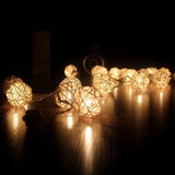 Maxbell Globe Rattan Ball String Lights 30 LED Fairy Light for Indoor Warm White - Aladdin Shoppers