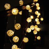 Maxbell Globe Rattan Ball String Lights 30 LED Fairy Light for Indoor Warm White - Aladdin Shoppers