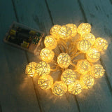 Maxbell Globe Rattan Ball String Lights 30 LED Fairy Light for Indoor Warm White - Aladdin Shoppers