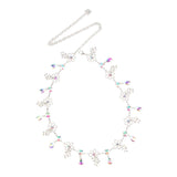 Maxbell Crystal Rhinestone Waist Chain Belt for Dress Belly Chain Jewelry Flowers 1