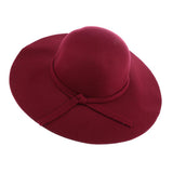Maxbell Vintage Wool Felt Fedora Hat Foldable Floppy Wide Brim Hat Women Wine Red