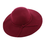 Maxbell Vintage Wool Felt Fedora Hat Foldable Floppy Wide Brim Hat Women Wine Red