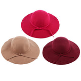 Maxbell Vintage Wool Felt Fedora Hat Foldable Floppy Wide Brim Hat Women Wine Red