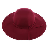 Maxbell Vintage Wool Felt Fedora Hat Foldable Floppy Wide Brim Hat Women Wine Red
