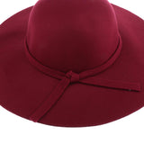 Maxbell Vintage Wool Felt Fedora Hat Foldable Floppy Wide Brim Hat Women Wine Red