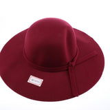 Maxbell Vintage Wool Felt Fedora Hat Foldable Floppy Wide Brim Hat Women Wine Red