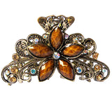 Women Metal Butterfly Flower Hair Claw Clamps Hair Clip Accessories Brown