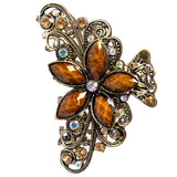 Women Metal Butterfly Flower Hair Claw Clamps Hair Clip Accessories Brown