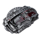 Maxbell Fashion American Fire Truck Vintage Fire Fighter Volunteer Metal Belt Buckle Motorcycle Men Belt Accessory - Aladdin Shoppers