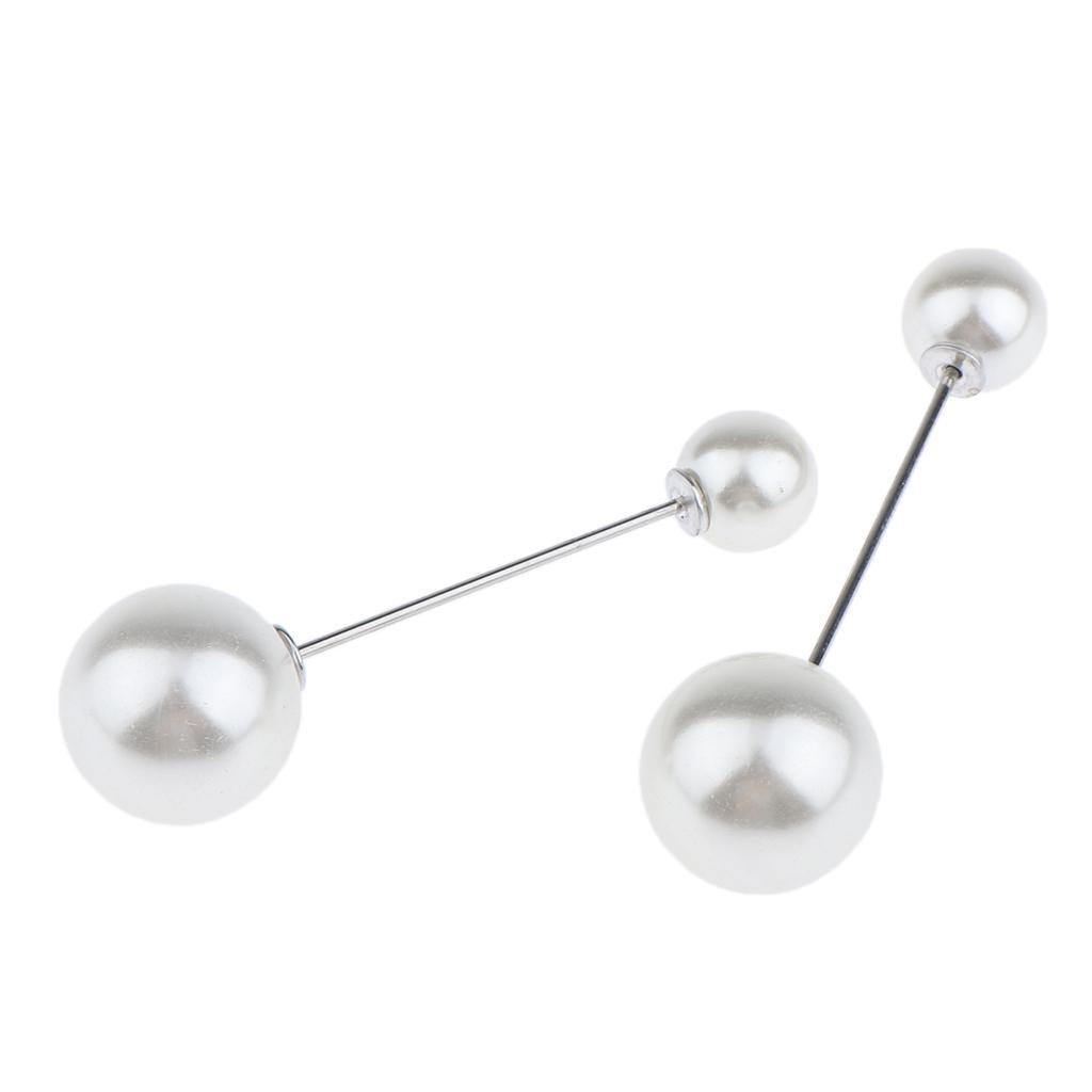 Maxbell Maxbell Pearl Brooch Lapel Pin Breastpin Women Collar Safety Pin Silver design 1