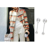 Maxbell Pearl Brooch Lapel Pin Breastpin Women Collar Safety Pin Silver design 1 - Aladdin Shoppers